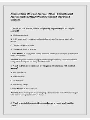 Preview of American Board of Surgical Assistants (ABSA) – Original Surgical  Assistant Practice 2026/