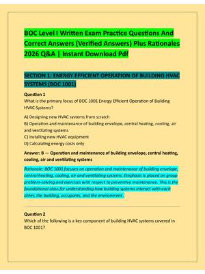 Preview image for BOC Level I Written Exam Practice Questions And  Correct Answers (Verified Answers) Plus Rationales  2026 Q&A | Instant Download Pdf
