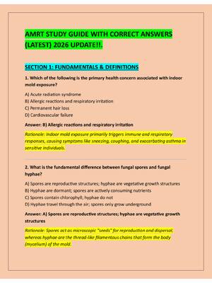 Preview of AMRT STUDY GUIDE WITH CORRECT ANSWERS  (LATEST) 2026 UPDATE!!.