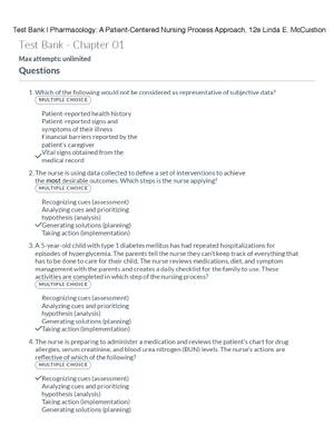Preview of Test Bank Pharmacology A Patient-Centered Nursing Process Approach 12th Edition McCuistion