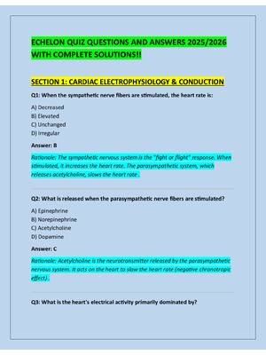 Preview of ECHELON QUIZ QUESTIONS AND ANSWERS 2025/2026  WITH COMPLETE SOLUTIONS!!