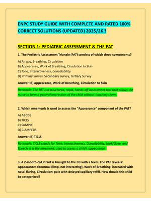 Preview of ENPC STUDY GUIDE WITH COMPLETE AND RATED 100%  CORRECT SOLUTIONS (UPDATED) 2025/26!!
