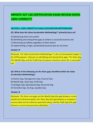 Preview of MPOETC ACT 120 CERTIFICATION EXAM REVIEW RATED  100% CORRECT!!