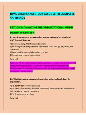 Preview of RIMS-CRMP EXAM STUDY GUIDE WITH COMPLETE  SOLUTIONS