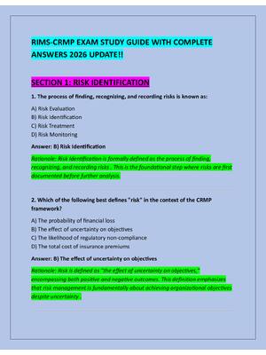 Preview of RIMS-CRMP EXAM STUDY GUIDE WITH COMPLETE  ANSWERS 2026 UPDATE!!