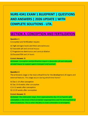 Preview of NURS 4341 EXAM 1 BLUEPRINT | QUESTIONS  AND ANSWERS | 2026 UPDATE | WITH  COMPLETE SOLUTIO