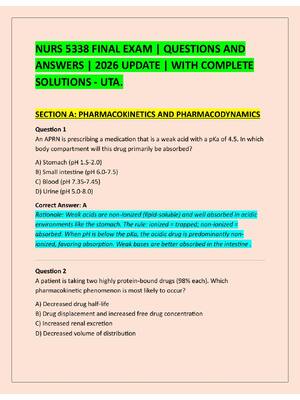 Preview of NURS 5338 FINAL EXAM | QUESTIONS AND  ANSWERS | 2026 UPDATE | WITH COMPLETE  SOLUTIONS - U