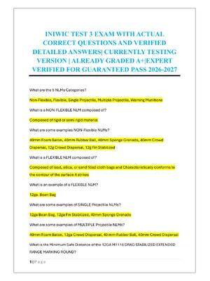 Preview of INIWIC TEST 3 EXAM