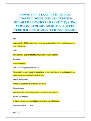 Preview of INIWIC TEST 1 EXAM