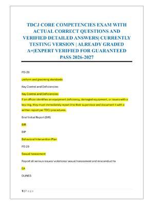 Preview of TDCJ CORE COMPETENCIES EXAM