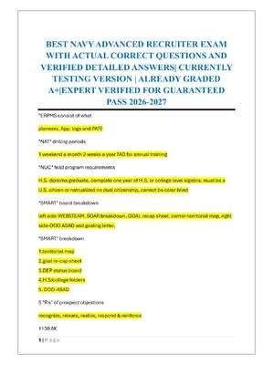 Preview of BEST NAVY ADVANCED RECRUITER EXAM