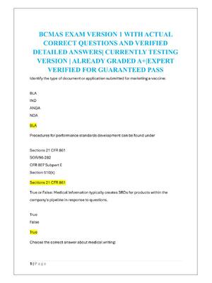 Preview of BCMAS EXAM VERSION 1