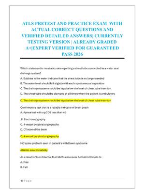 Preview of ATLS PRETEST AND PRACTICE EXAM