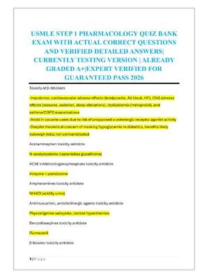 Preview of USMLE STEP 1 PHARMACOLOGY QUIZ BANK  EXAM