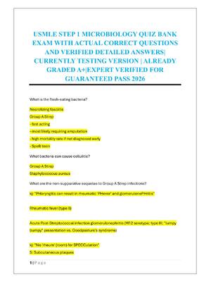 Preview of USMLE STEP 1 MICROBIOLOGY QUIZ BANK  EXAM