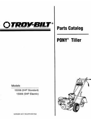 Preview of 1987-1992 troy belt pony roto tiller repair parts manual