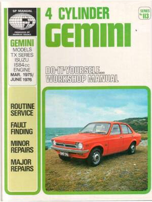 Preview of HOLDEN ISUZU GEMINI TX Auto Workshop Service Repair Manual