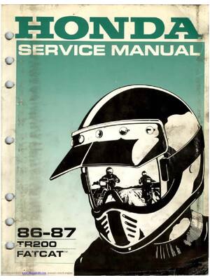 Preview of 1986 1987 Honda Fat Cat TR200 FatCat Service Shop Repair Manual