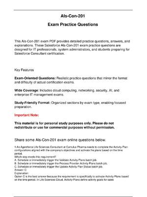 Preview image for Als-Con-201 Salesforce Exam Practice Question