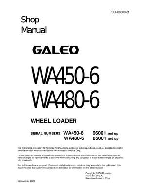 Preview image for Komatsu WA450-5L, WA480-5L Workshop Repair Service Manual