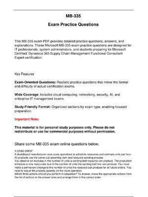 Preview of MB 335 Microsoft Exam Practice Questions Updated in May | Microsoft Certified: Dynamics 36