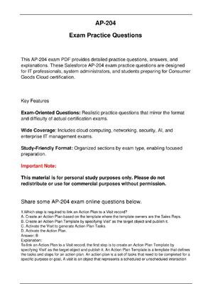 Preview image for AP-204 Microsoft Exam Updated Practice Questions in May 2026 for Consumer  Goods Cloud certification.