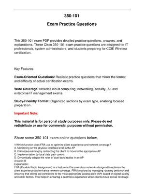 Preview image for 350 101 Cisco Exam Practice Questions for CCIE Wireless  certification.