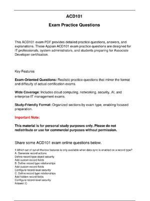 Preview image for ACD 101 Exam Updated Practice Questions in June 2026 for Associate Developer certification.
