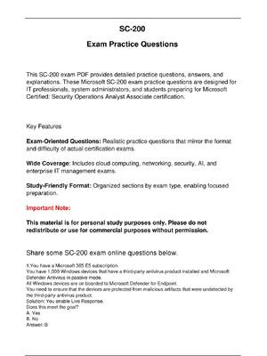 Preview of SC 200 Microsoft Exam Updated Practice Questions in June 2026 for Microsoft  Certified: Se