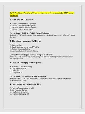 Preview of EVITP Final Exam Practice with correct answers and rationales 2026/2027 version  A+ Graded