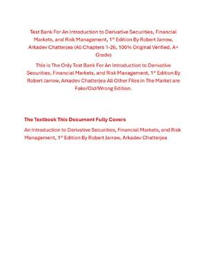 Preview image for Test Bank For An Introduction to Derivative Securities, Financial Markets, and Risk Management, 1st Edition By Robert Jarrow, Arkadev Chatterjea