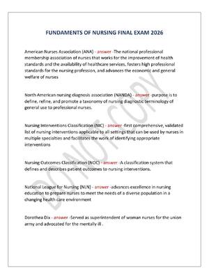 Preview image for FUNDAMENTS OF NURSING FINAL EXAM 2026