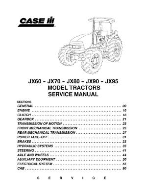 Preview of CASE IH JX60 JX70 JX80 JX90 JX95 TRACTOR SERVICE SHOP REPAIR MANUAL