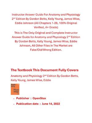 Preview of Instructor Answer Guide Anatomy and Physiology 2nd Edition By Gordon Betts, Kelly Young, J