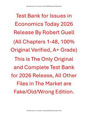 Preview of Test Bank Issues in Economics Today 2026 Release By Robert Guell