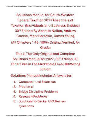 Preview of Solutions Manual South-Western Federal Taxation 2027 Essentials of Taxation (Individuals a