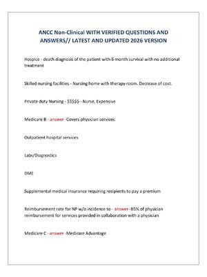 Preview image for ANCC Non-Clinical WITH VERIFIED QUESTIONS AND  ANSWERS// LATEST AND UPDATED 2026 VERSION