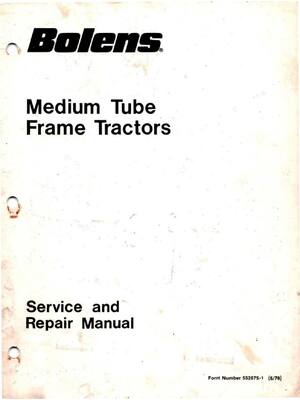 Preview of Bolens Husky medium tube frame 1962-1978 Tractor Technical Workshop Manual