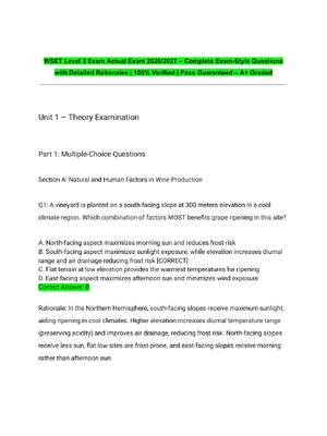 Preview of WSET Level 3 Exam Actual Exam 2026/2027 – Complete Exam-Style Questions with Detailed Rati