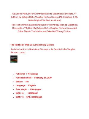 Preview of Solutions Manual For An Introduction to Statistical Concepts, 4th Edition By Debbie Hahs-V