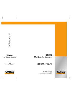 Preview of Case CX80C Midi Excavator Service Shop Repair Manual