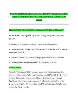 Preview of IFSTA 7th Edition Written Exam Actual Exam 2026/2027 – Complete Exam-Style Questions with