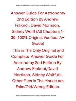 Preview image for Instructor Answer Guide Astronomy 2nd Edition By Andrew Fraknoi, David Morrison, Sidney Wolff (OpenStax)
