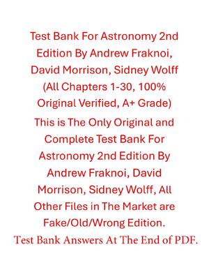 Preview image for Test Bank Astronomy 2nd Edition By Andrew Fraknoi, David Morrison, Sidney Wolff (OpenStax)