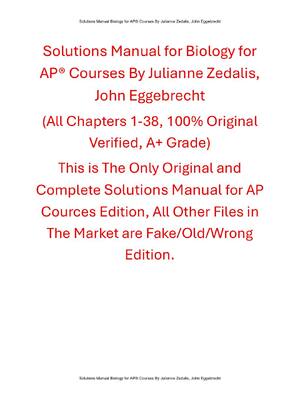 Preview image for Solutions Manual Biology for AP® Courses By Julianne Zedalis, John Eggebrecht (OpenStax)