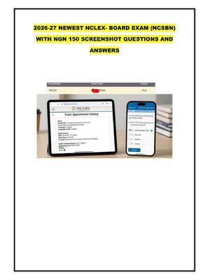 Preview image for 2026-27 NEWEST NCLEX- BOARD EXAM (NCSBN)  WITH NGN 150 SCREENSHOT QUESTIONS AND  ANSWERS
