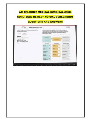 Preview of ATI RN ADULT MEDICAL SURGICAL (MED SURG) 2026 NEWEST ACTUAL SCREENSHOT  QUESTIONS AND ANSW