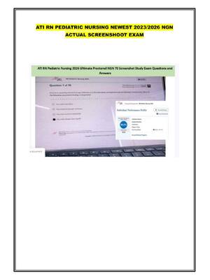 Preview of ATI RN PEDIATRIC NURSING NEWEST 2023/2026 NGN  ACTUAL SCREENSHOOT EXAM