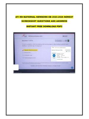Preview of ATI RN MATERNAL NEWBORN OB 2023-2026