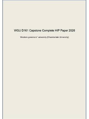 Preview of WGU D161 Capstone Complete HIP Paper: Safety Huddle Implementation to Reduce Falls | 2026